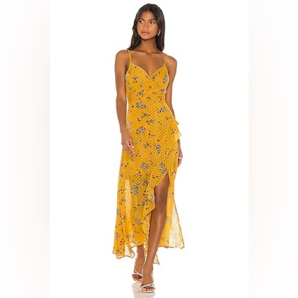 ASTR Bette Midi Dress in Marigold
